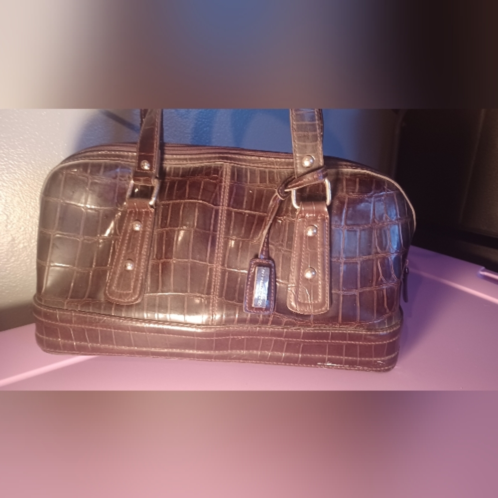 Crazy Horse Liz CLAIBORNE BROWN Croc PURSE